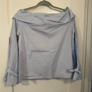 Lucca Couture Gray Asymmetrical Blouse with Sailor Collar
